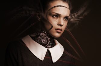 robot, woman, face