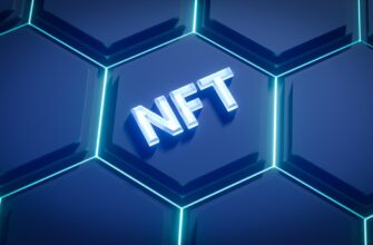 a blue hexagonal background with the word nft on it