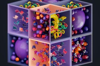 A cube with a bunch of balls inside of it